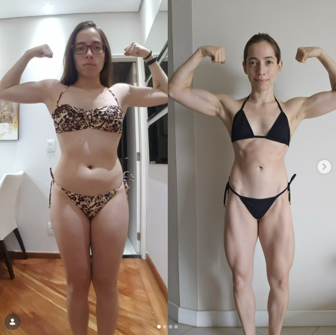 Definição feminina — bíceps e core